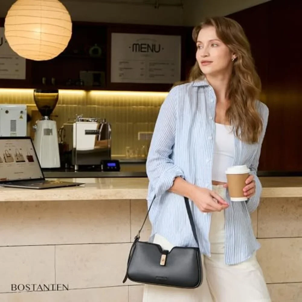 Vegan Leather Hobo Shoulder Bag with Adjustable Strap, 12